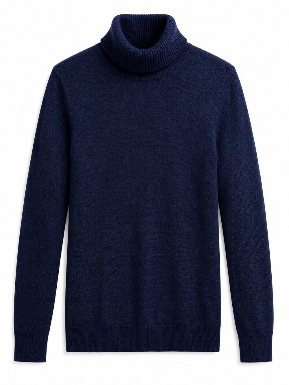 Lands’ End 100% Cashmere Navy Cowl Turtleneck Sweater, M Tall M, Heritage